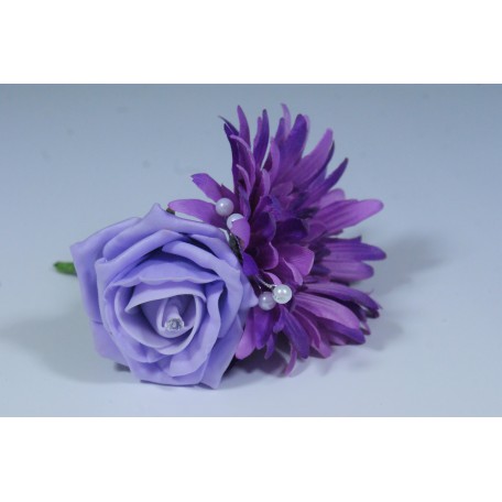 Ice Lilac Rose with Purple Gerbera